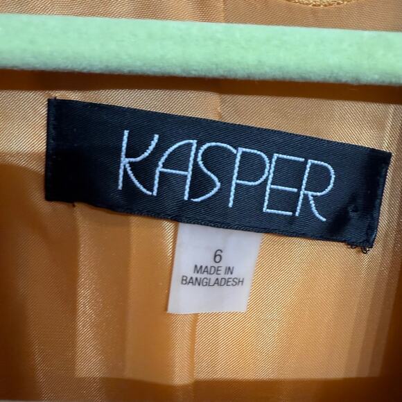 Kasper Tangerine Open Front Blazer Sz 6 - Picture 5 of 12